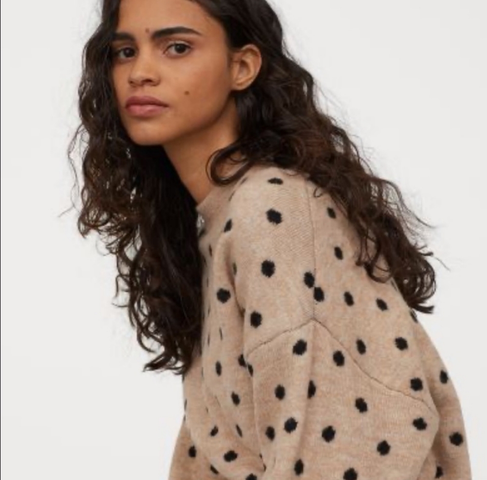 H&M Boxy Fit Spotted Polka Dot Sweater - Picture 1 of 15